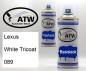 Preview: Lexus, White Tricoat, 089: 400ml Sprühdose + 400ml Klarlack - Set, von ATW Autoteile West.